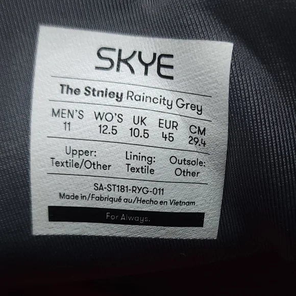 SKYE Footwear The Stnley Sneaker Boot Men Raincity Grey Waterproof Size 11